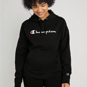Women’s Champion Black Scripted Logo Hoodie